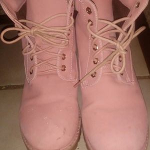 Pink Combat Boots